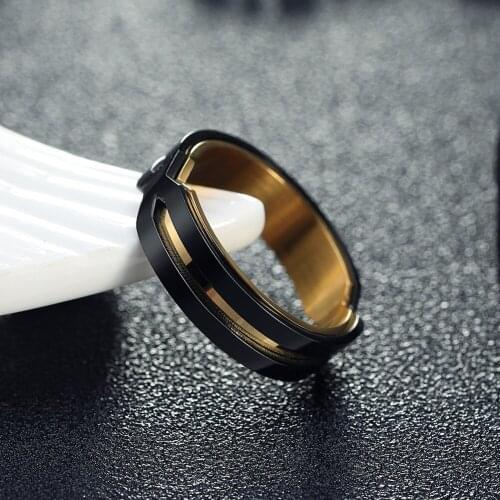 Beiliwol Rings for Men Vintage Shape X Stainless Steel Black Gold-color Punk Jewelry Mens Outdoor Gift Dropshipping