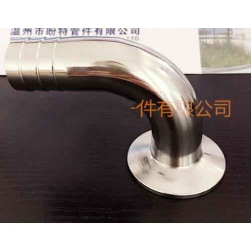 Free shipping 1.5" Tri Clamp X 19mm OD Hose Barb with 90* Bend, Sanitary Pipe fittings