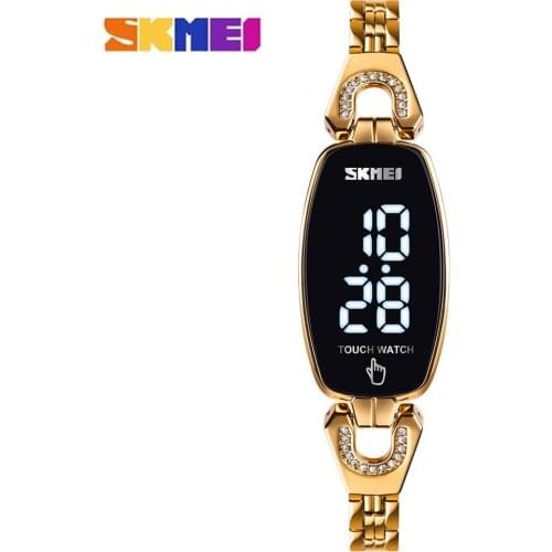 SKMEI LED Light Touch Screen Women Digital Watches Top Brand Crystal Luxury Ladies Clock Female Wristwatch Relogio Feminino 1588