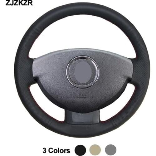 Car Steering-Wheel Cover Hand Sewing Wrap For Dacia (Renault) Duster 2010-2016 Sandero 2013-2017 Dokker Lodgy 2012-2016 Logan