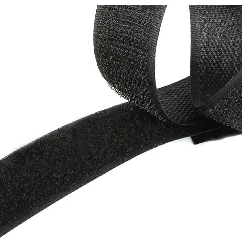 2M 16-40mm Black Not Adhesive Hook and Loop Fastener Tape Sticker Velcros Nylon Magic Tape for DIY Craft Supply Roll Sew On Tape