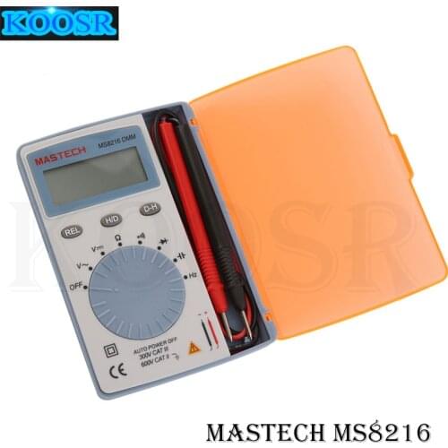 MASTECH MS8216 Digital Multimeter 4000 Counts LCD Autoranging AC/DC Voltage DMM Pocket Tester Detector with Diode