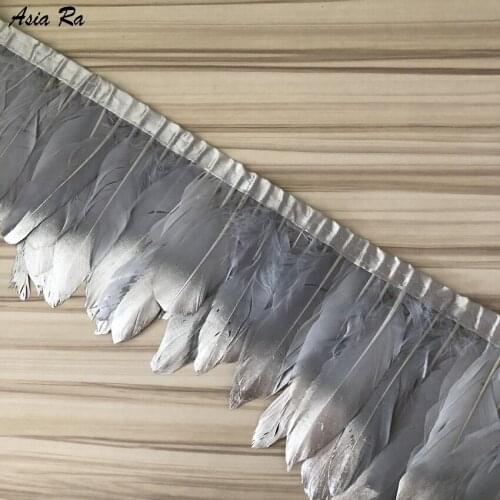 Asia Ra 19 Colours 4 Meter 15-20cm Goose Feathers Trim Cloth Sideband Geese Feather Plumes Fringes DIY Sewing Lace Ribbons Belts