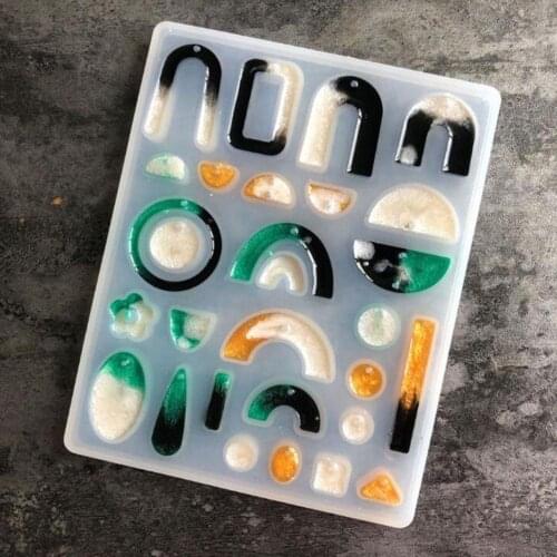 DIY Silicone Epoxy Geometric Resin Handmade Pendant Casting Jewelry Earrings Making Mold Tools