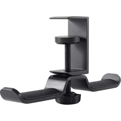 Dual Headphone Stand Under Desk, Universal PC Gaming Desk Headphone Hanger, 360 Degree Rotating,Earphone Mount Rack