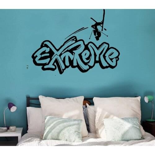Extreme Sport Winter Skiing Wall Stickers Vinyl Decal Teens Room Decoration Creative Mural Home Decor ph140