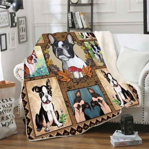 Funny French Bulldog 3d printed fleece blanket for Beds Hiking Picnic Thick Quilt Fashionable Bedspread Sherpa Throw Blanket