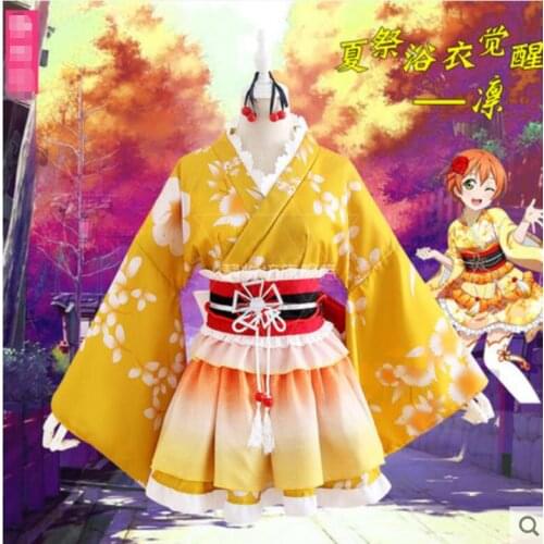 Hot Anime lovelive cosplay All staff cos Halloween Japanese cartoon sweet Daily womens kimono Costumes