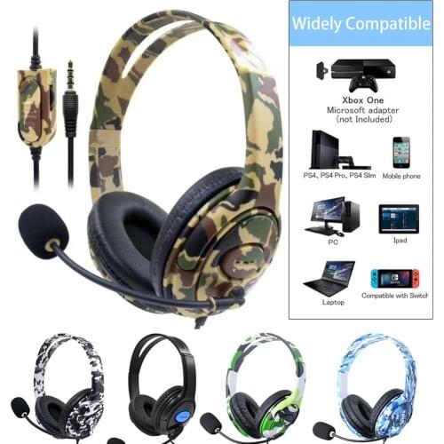Game Earphones Headset over-ear Wired Gaming Headphones Deep bass Stereo Casque with Microphone for PS4 new xbox PC Laptop gamer