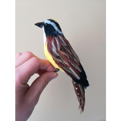 Simulation bird Pitangus sulphuratus foam&feathers vivid bird toy about 20cm 0254