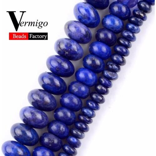 Wholesale Natural Stone Lapis Lazuli Rondelle Beads For Needlework Jewelry Making 2x4x6x8mm Abacus Beads Diy Bracelet 15"