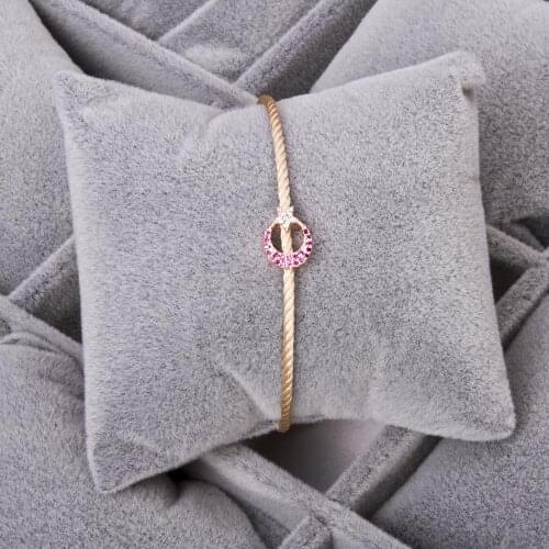 Moon Star Figured Zircon Cubic Zirconia İp Bracelet