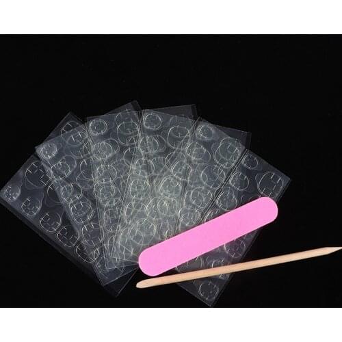 False Nails Sticker Jelly Glue Clear Ultra Thin Double Sided Adhesive Tapes Stickers Press On Fake Nail Tips Art Extension Tools