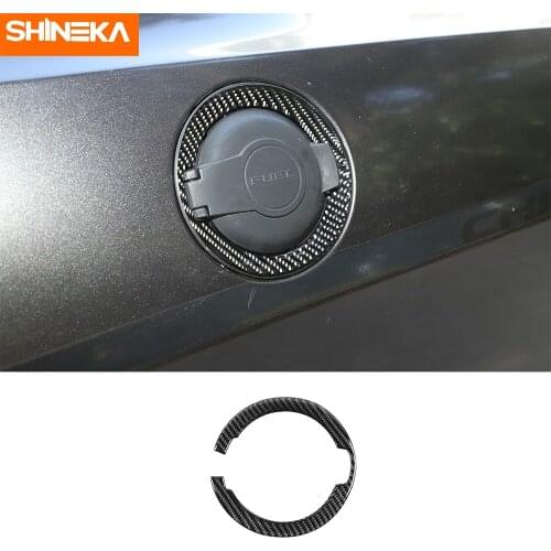 SHINEKA Carbon Fiber Sticker For Dodge Challenger Car Exterior Fuel Tank Cap Decoration Cover Sticker For Dodge Challenger 2009