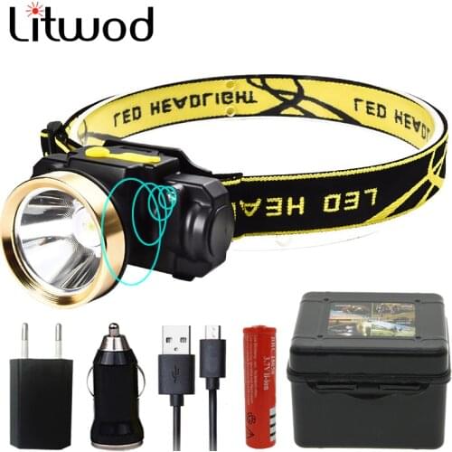 Litwod Z209010 LED Motion IR Sensor head light Headlamp Headlight Rechargeable Flashlight Head Lamp Torch For huntting light