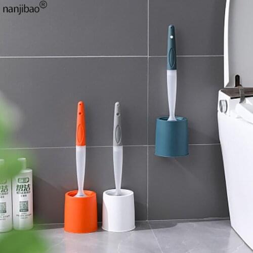 Bathroom Wall-Mounted Free Punch Toilet Brush Automatic Liquid Outlet Cleaning Brush Household Items Bathroom Accessories