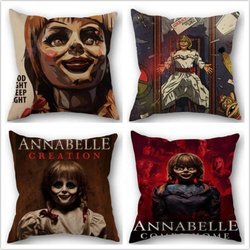 Custom Annabelle Cotton Linen Square Zippered Pillow Cover For Office Family Customize Your Picture 45*45cm DIY
