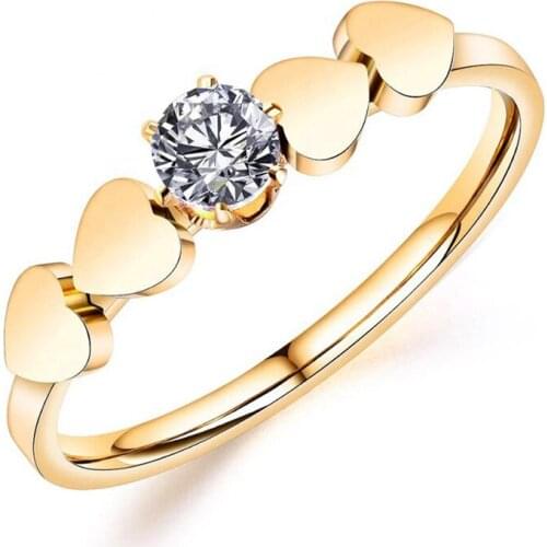 2021 European and American New jewelry fashion love Zircon womens ring Crystal from Swarovskis Stainless steel Fit Female