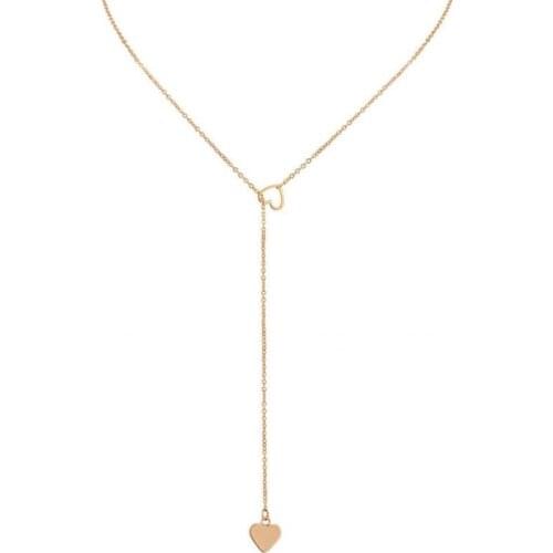 Heart Bar Chain Necklace Long Pendants Gifts Collier Lariat Simple Y Jewelry For Women Collane