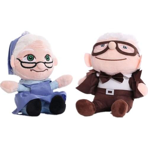 20cm Carl UP Plush Movie UP Character Plushie Toy Flying Ring Travel Carl Old Man&Lady Stuffed Peluche for Kids Birthday Gifts