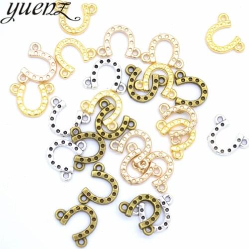 YuenZ 25pcs Antique Silver Plated horses hoof Charms Pendant:DIY for bracelet necklace 14*11mm D9317