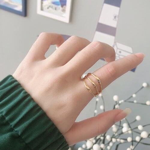 Hollow Geometric Open Rings For Women Silver Gold Color Fashion Simple Minimalist Anillos Mujer Joint Finger Rings