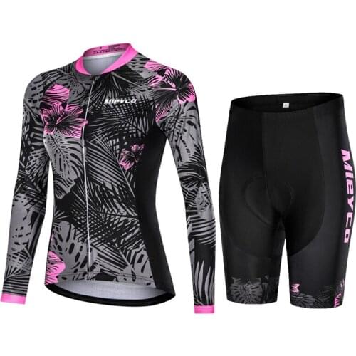 Pro Team Long Sleeve Cycling Jersey Bib Short Set Bodysuit Women Suit For Bicycle Clothing MTB Bike Uniform Two Piece Set Women