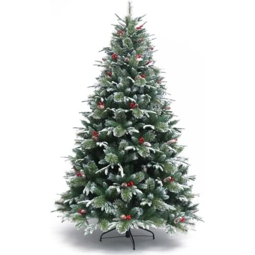 Christmas decorations Christmas tree mixed with white and red cones pine needle +PE+PVC mixed automatic tree