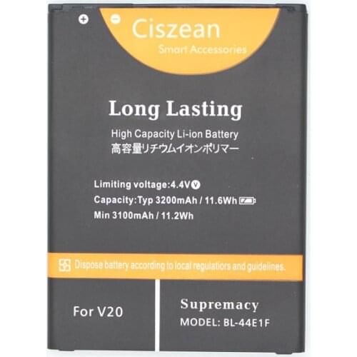 Ciszean 1x 3200mAh BL-44E1F / BL44E1F Replacement battery For LG V20 Stylo 3 H990 F800 VS995 US996 LS995 LS997 H990DS H910 H918