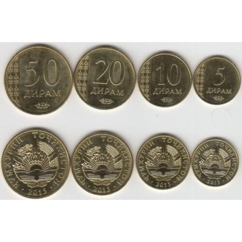 Tajikistan 4 Pieces Set 2015 Edition Brand New 100% Authentic Original Coin Collectibles UNC