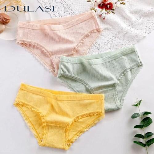 Panties For Women Cotton Underwear Sexy Lace Underpants Breathable Lingerie Fashion Briefs Soild Color Recommend 2020 Large Size