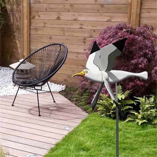 Asuka Series Seagulls Whirligig Windmill Stake Flying Bird Wind Spinner for Garden Lawn Yard Decor