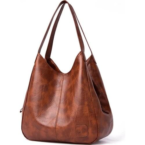Vintage Women Leather Purses and Handbags High Quality Female Hobos Single Shoulder Bags Ladies Totes Sac A Main