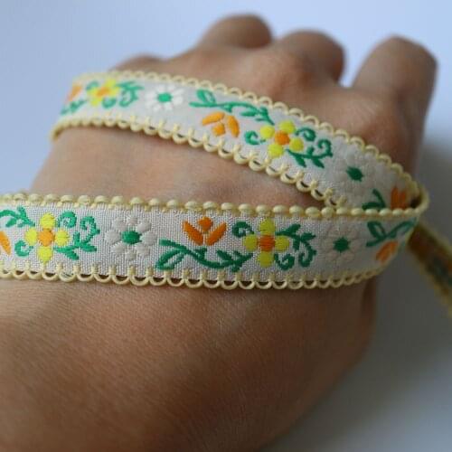 5yards embroidered flower trims for Clothes thin lace trimmings and ribbons for dress DIY craft accessories