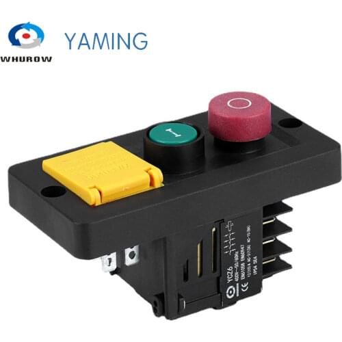 Electromagnetic switch 10 Pin On Off red green Push Button 16A 230V rocker switch 6 pin FWD-REV combined switch YCZ6