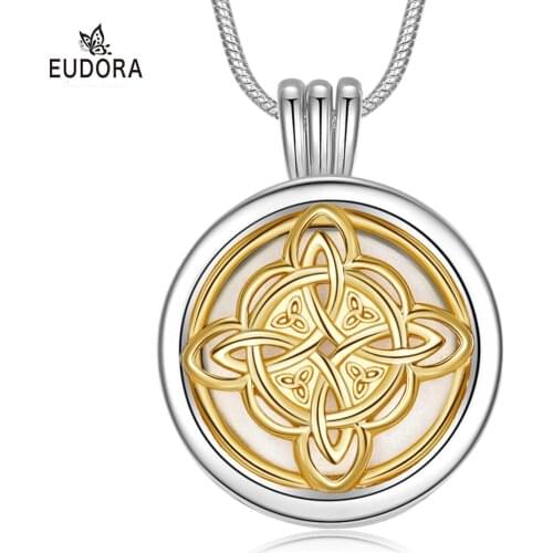 EUDORA Aroma celtics knot Retro Necklace Antique Locket Pendant Perfume Essential Oil Diffuser Locket Aromatherapy Jewelry X72