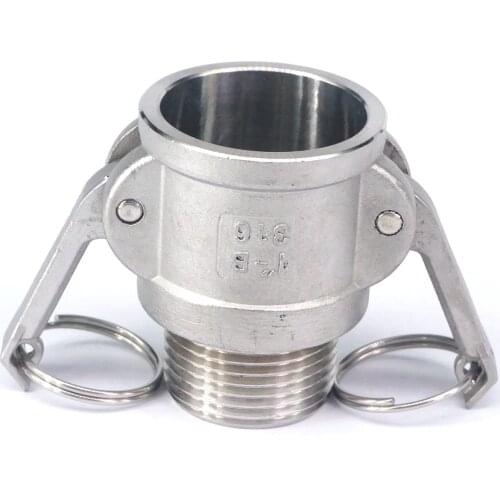 1-1/2" BSP male Thread 304 Stainless Steel Type B Socket Camlock Fitting Cam and Groove Coupler