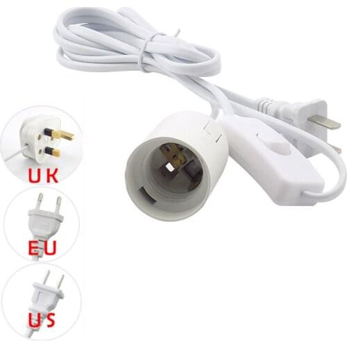 1.8M E27 Power Cord Lamp Base Holder Cable Switch Socket Converters Electric EU US UK Light Wire Adapter for led Lamp Bulb U26