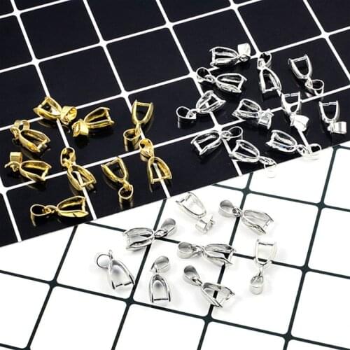 10 Pcs/Set Pendant Buckle Jewelry Making Necklace Charms Buckles DIY Stone Supplies Snap Joint Clasp Alloy Gold