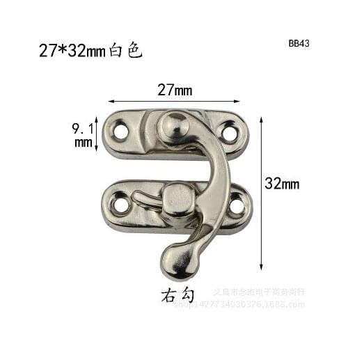 10PCS/bag Vintage Metal Hardware Furniture Wooden Box Leather Bag Hardware Decorative Latch Clasps Lock Padlock Hasp With Screws