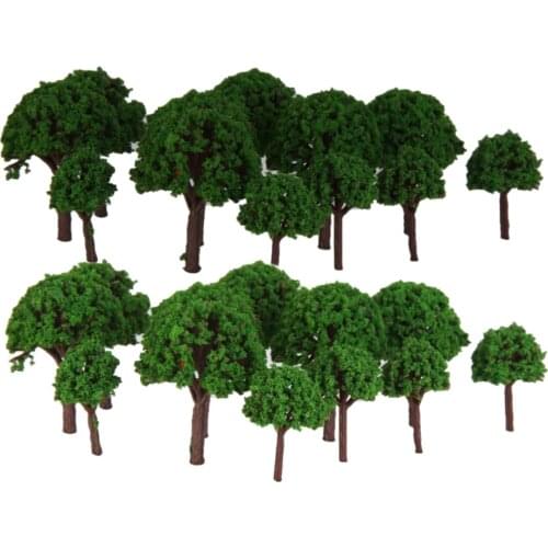 100Pcs Green Trees Model Train Railway Layout Wargame Diorama Landscape Scenery Z Scale 1/500 DIY