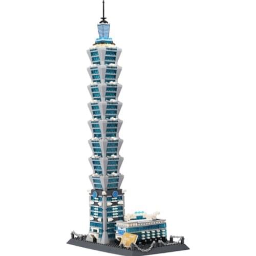 1511pcs Famous Building Taipei 101 Building Block Brick Toy 8019