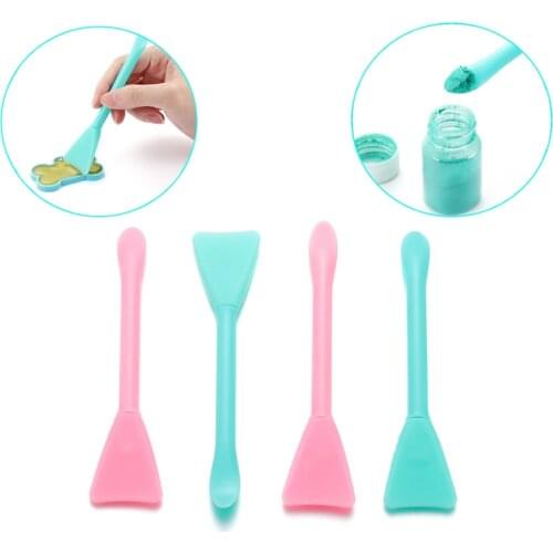2/5Pcs Soft Silicone Stirring Brush Easy Clean Multifunction Powder Spoon Epoxy Resin Tool For DIY Epoxy Craft Making Supplies