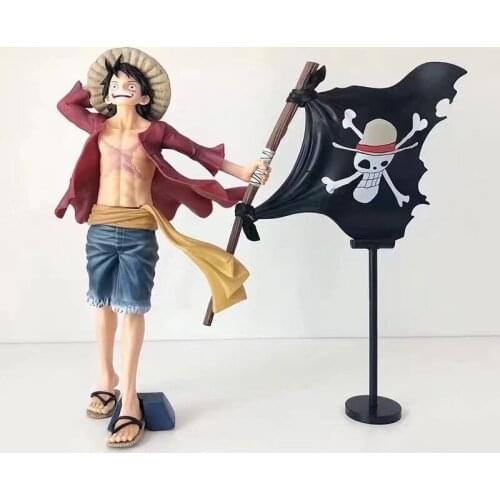 22cm Anime action figure luffy Carry the flag Figurine PVC Figure Collectible Model Toys deocation Doll For Gift