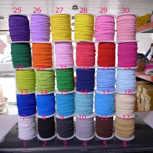 30 Colors 1500 Meters 1/8" 3mm Skinny Elastic Bands