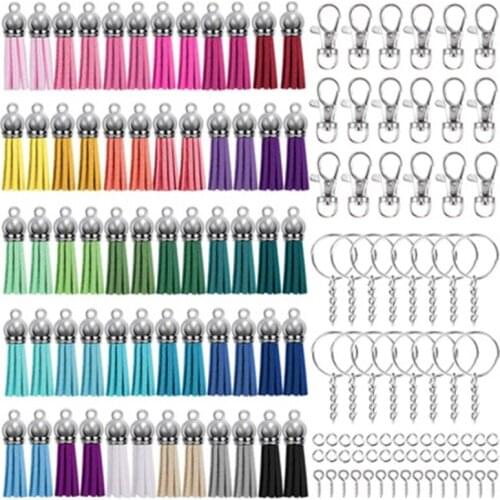 350 Pcs/Set Key Chain Rings Pendants Keychain Tassel DIY Crafts Jewelry Earrings