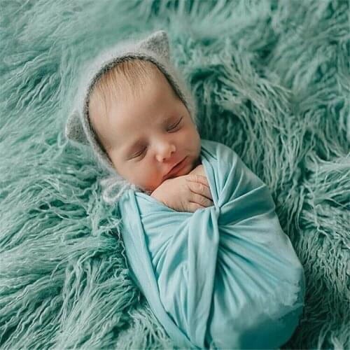 50*80CM Faux Fur Photography Props Newborn Photo Prop Faux Flokati Fur Newborn Photography Background Stuffer Newborn Basket