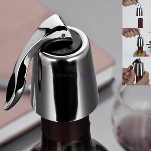 50PCS Stainless Steel Vacuum Sealed Red Wine Storage Bottle Stopper Sealer Saver Champagne Closures Lids Caps Home Bar Tool