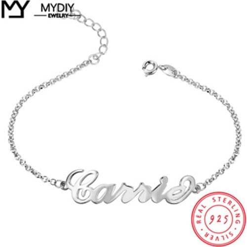 925 Silver Custom Name Summer Anklet Personalize Girlfriend Birthday Custom Name Bracelet Gift for Women Jewelry Carrie Style