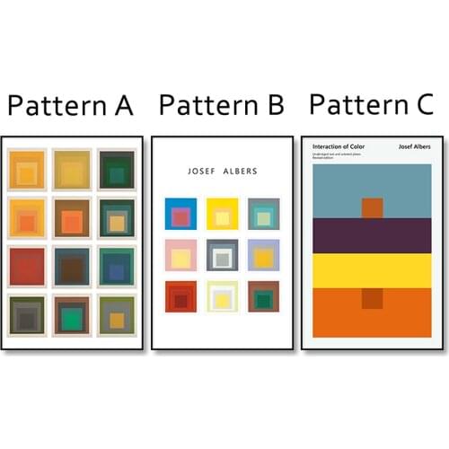 Josef Albers Exhibition Museum Poster Adobe Variant Geometric Abstract Art Canvas Painting Returns To Angular Wall Home Decor